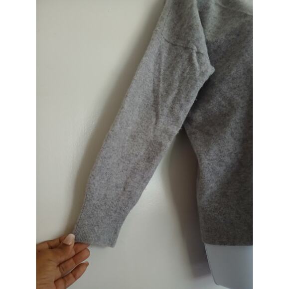 Zara 100% Wool Sweater Womens M-L Gray Minimalist Scandi Fall Winter - Picture 3 of 5
